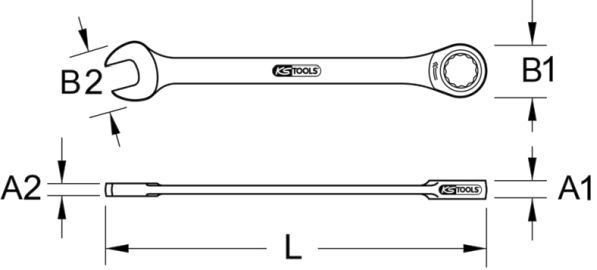 KS TOOLS Трещоточный – кольцевой гаечный ключ 503.4208